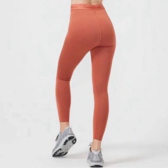 NWOT Outdoor Voices High Waisted Smooth 7/8 Leggings Orange Russet Logo Medium - Picture 3 of 10